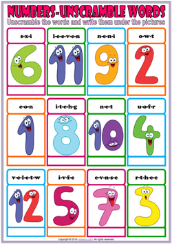 Numbers ESL Printable Worksheets For Kids 2